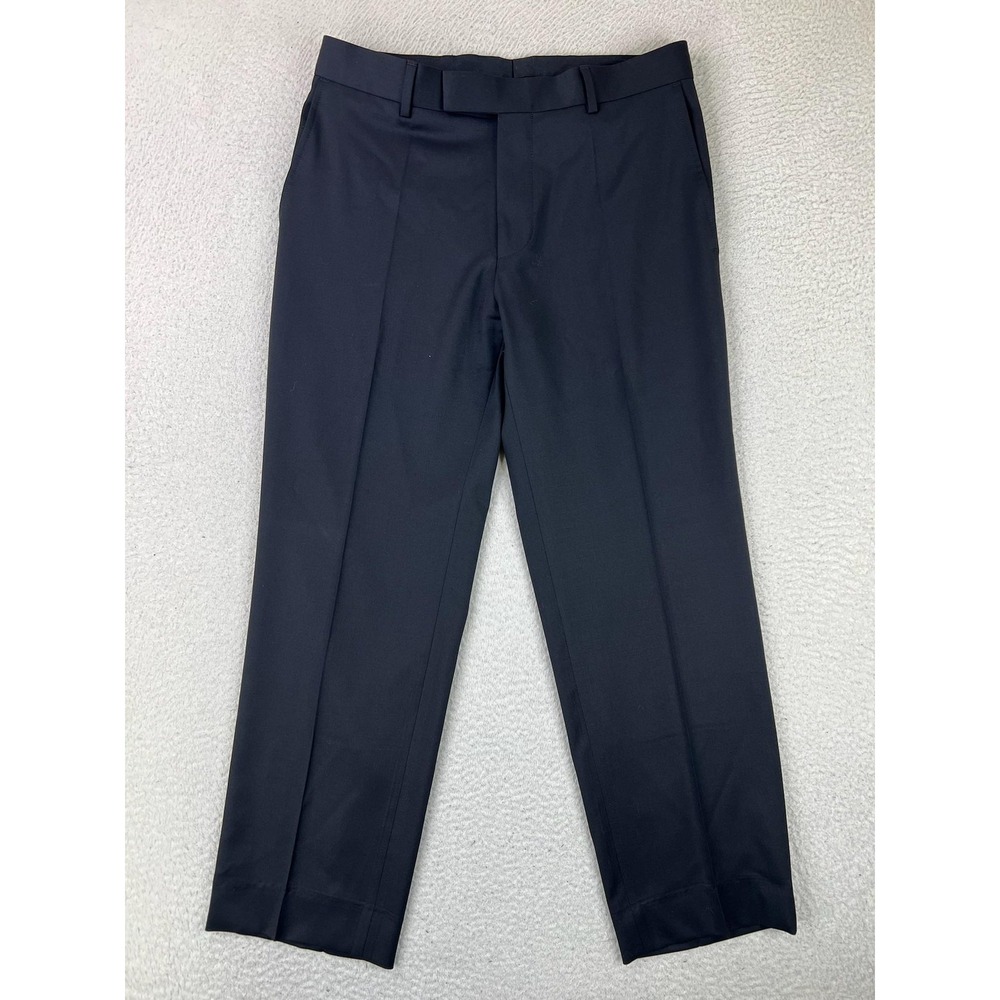 Hugo Boss Mens 36 Pasolini Movie Slim Fit Black Wool Dress Pants 32x29